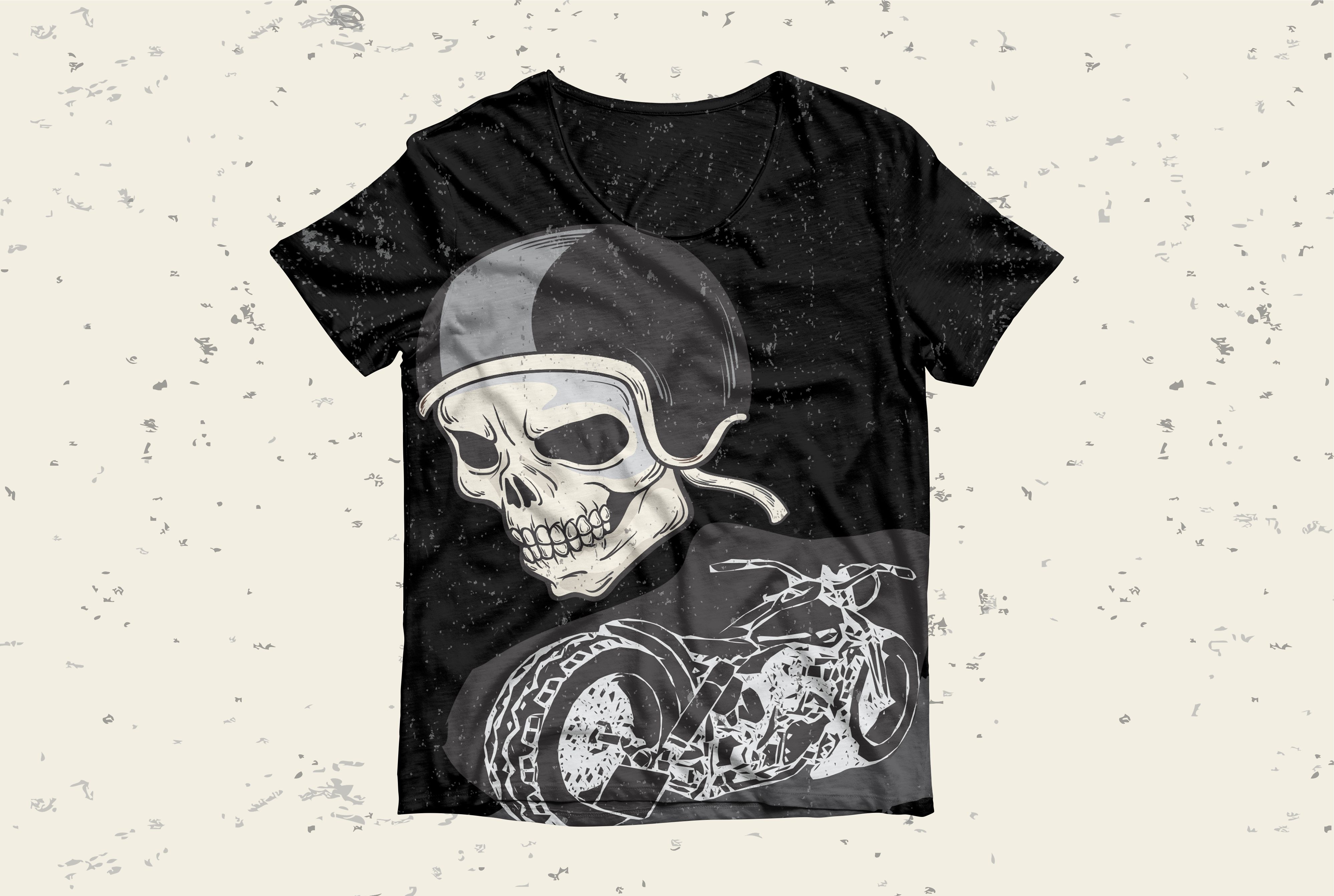 Camiseta Caveira Motociclista